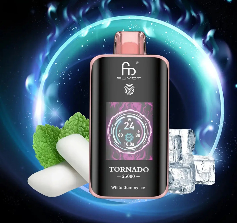 Fumot Tornado 25000 Puffs – gheață guma albă: o experiență fresh care redefinește vapingul în 2025