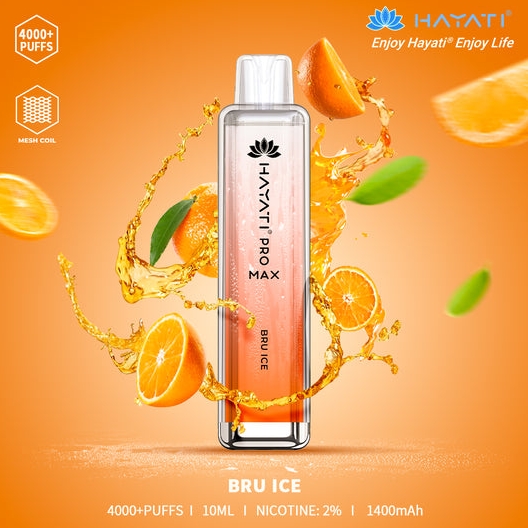 Hayati Pro Max 4000 Puffs Vape – bru ice: Răcoare intensă și inovație într-un singur dispozitiv