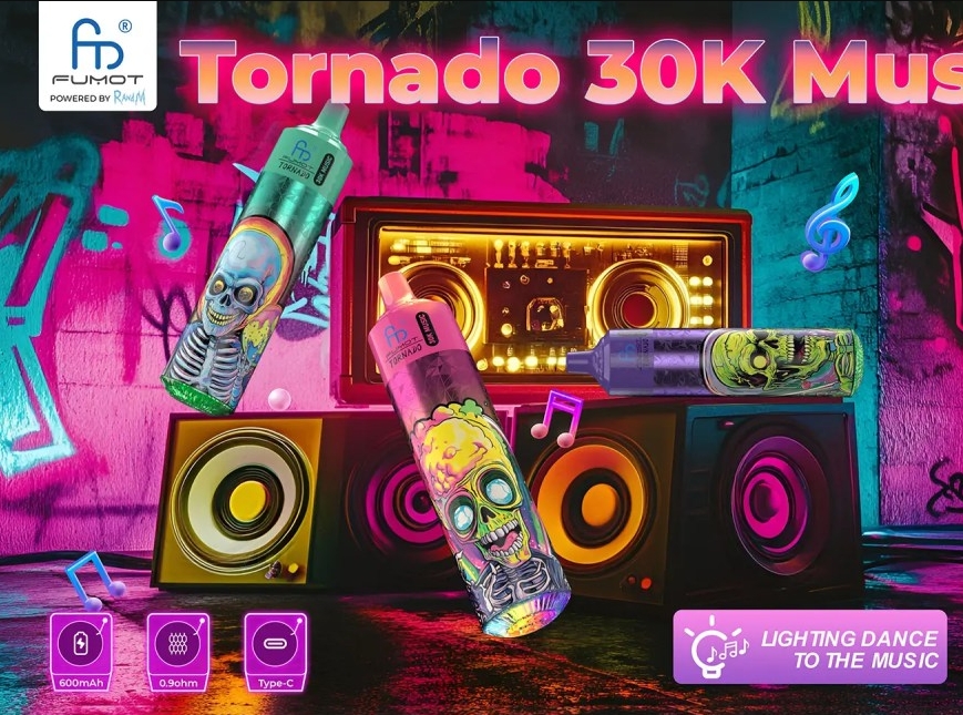 Fumot Tornado 30k Music Vape - gheata de piersici: O experiență senzorială unică pentru vaperii din România în 2025