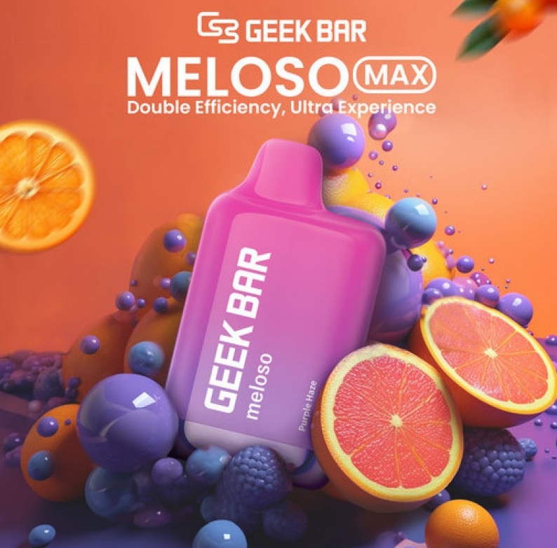 Geek Bar Meloso Max 9000 Puffs Vape – Ceață Violetă: Eleganță, Tehnologie și Aromă în Fiecare Puf